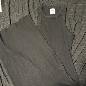 PINK Victoria's Secret Black Asymmetrical Midi Dress